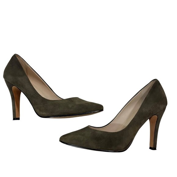 Wythe NY heels women's 36.5 US 6-6.5 gray suede leather pointy toe stiletto - Picture 7 of 12